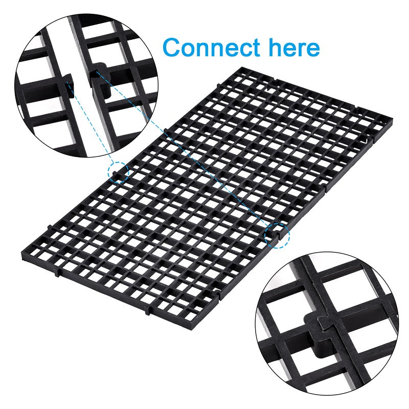 WEAVERBIRD 2 Pcs Aquarium Divider Tray Plastic Grid Divider Tray Egg Crate for Aquarium Fish Tank Bottom Isolation, Black - Image 3